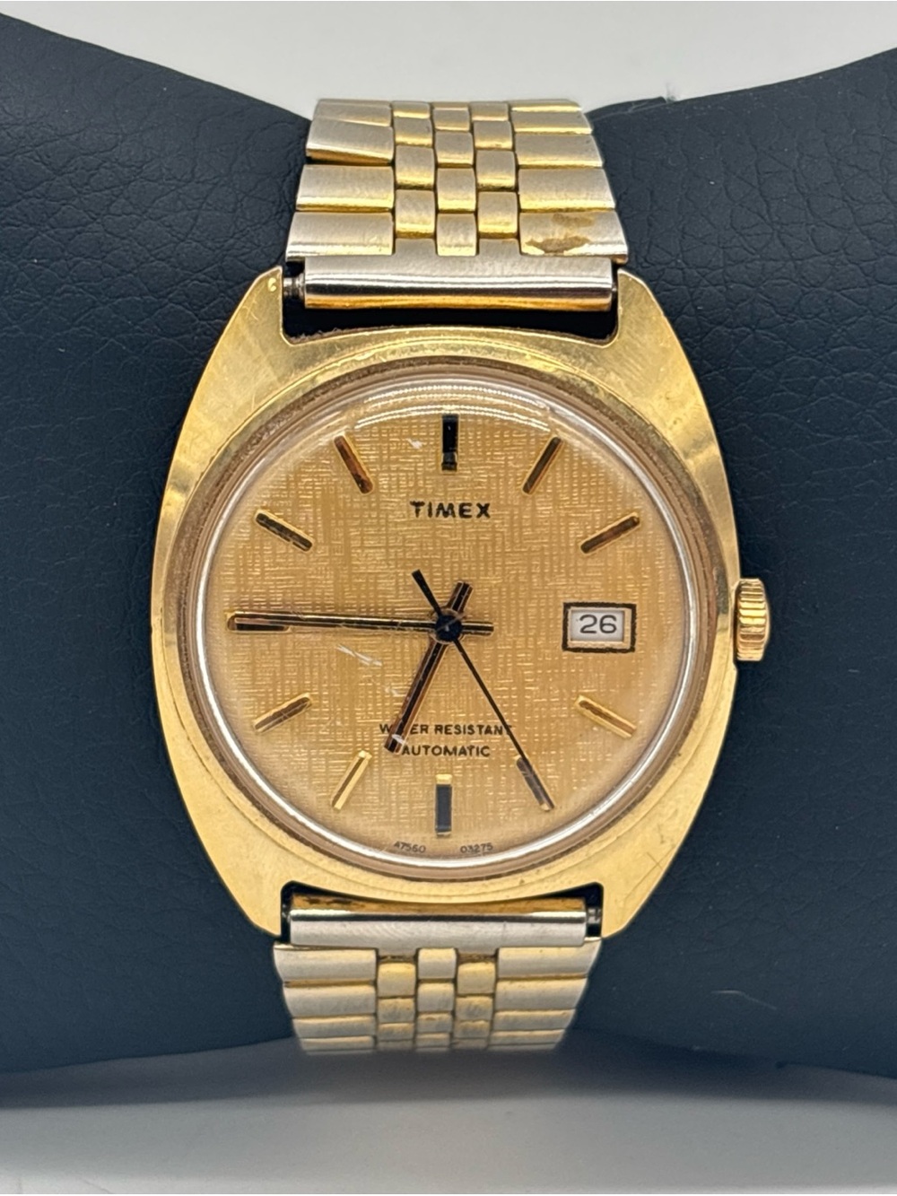 1975 Timex Viscount Automatic Calendar Men's Watch Gold Tone #47560 M32 Works